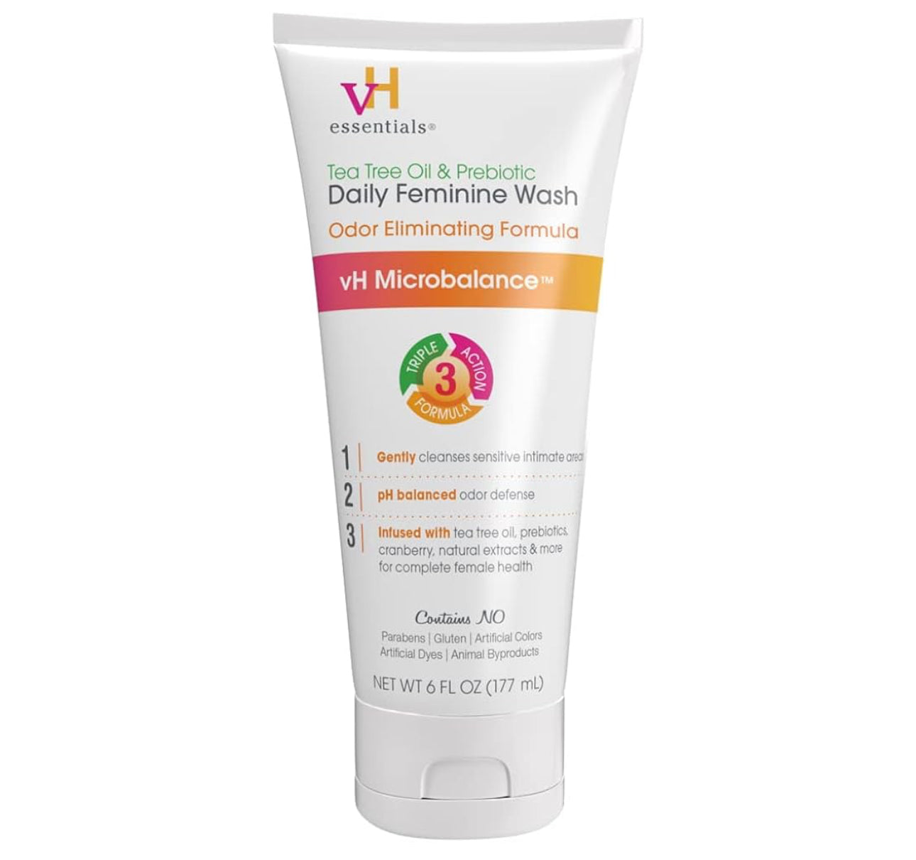 vH essentials, Ph Balanced Daily Feminine Wash, Tea Tree Oil & Prebiotic