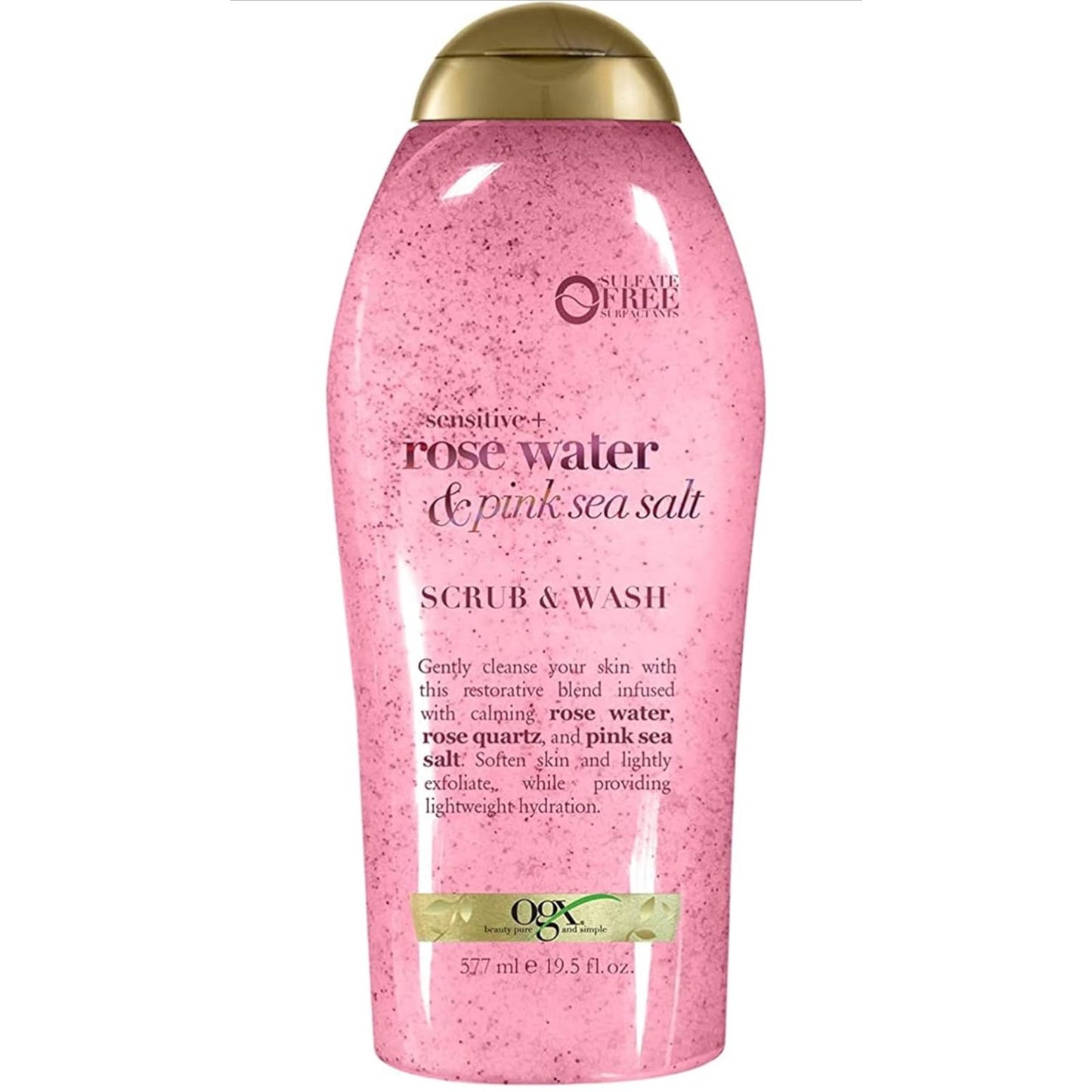 OGX Sensitive + Pink Sea Salt & Rosewater Sulfate-Free Soothing Body Scrub