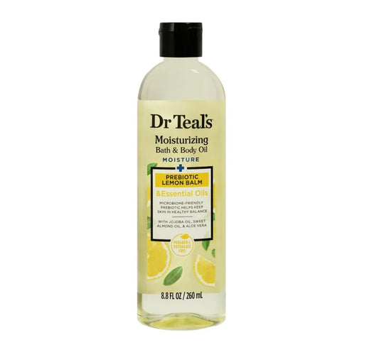 Dr Teal's Moisturizing Bath & Body Oil, Prebiotic Lemon Balm