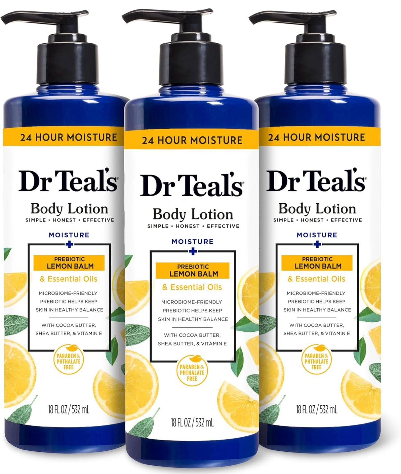 Dr Teal's Body Lotion, Prebiotic Lemon Balm & Essential Oils