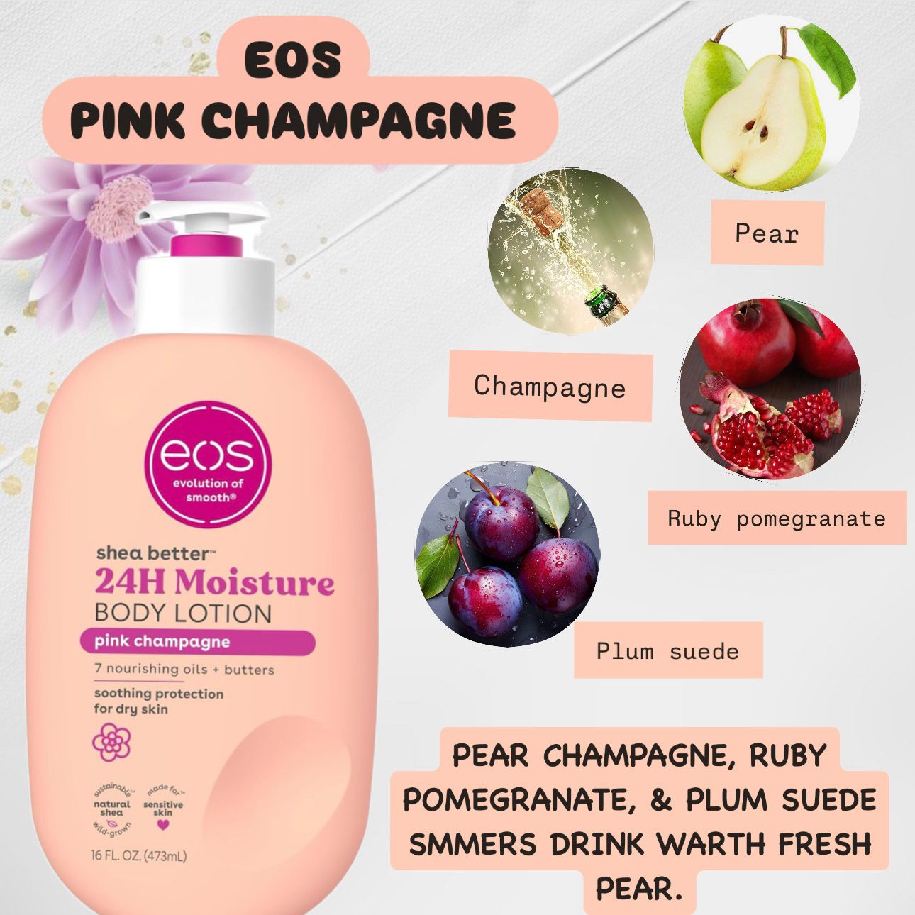 eos Shea Better Body Lotion- Pink Champange