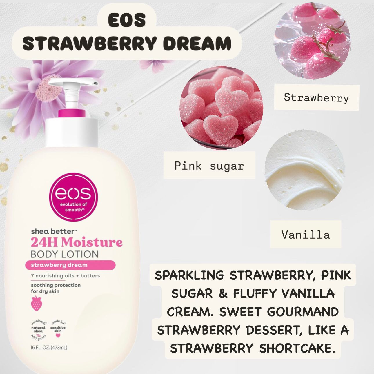 eos Shea Better Body Lotion- Strawberry Dream