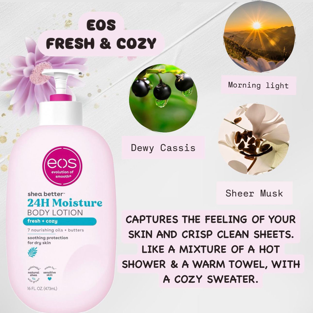 eos Shea Better Body Lotion- Fresh & Cozy